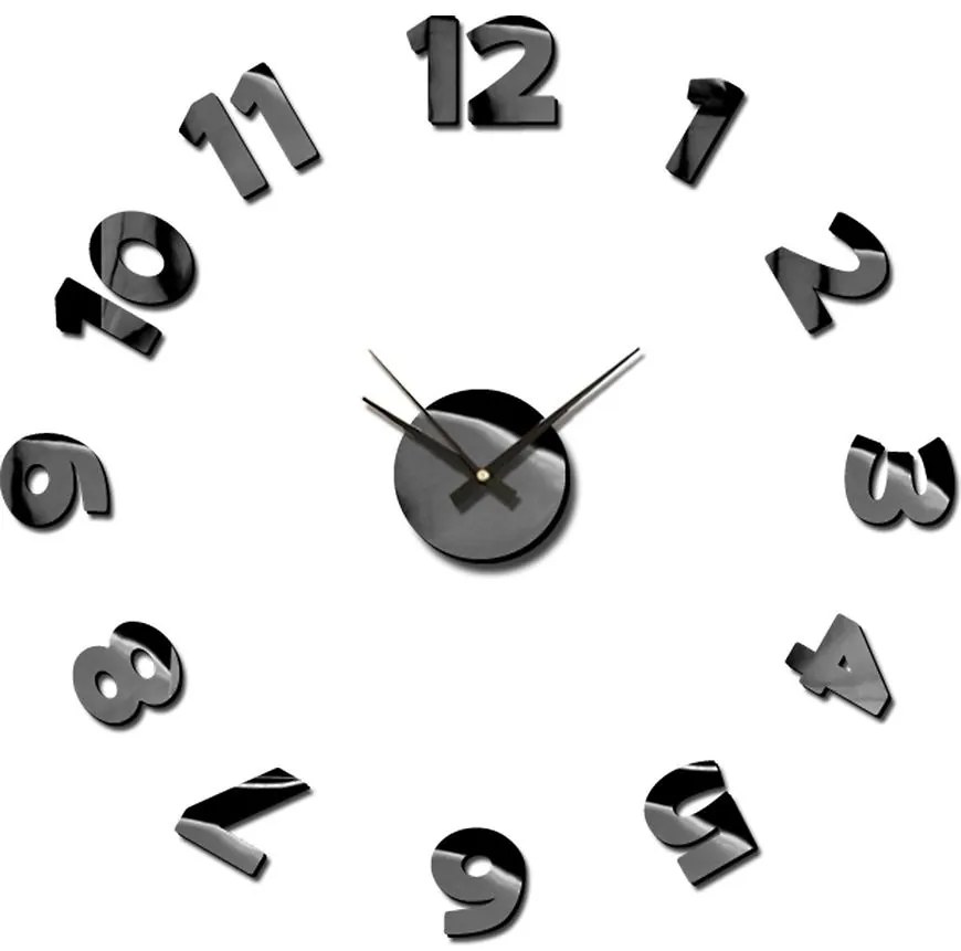 Nástenné hodiny sticker blink 75cm čierna