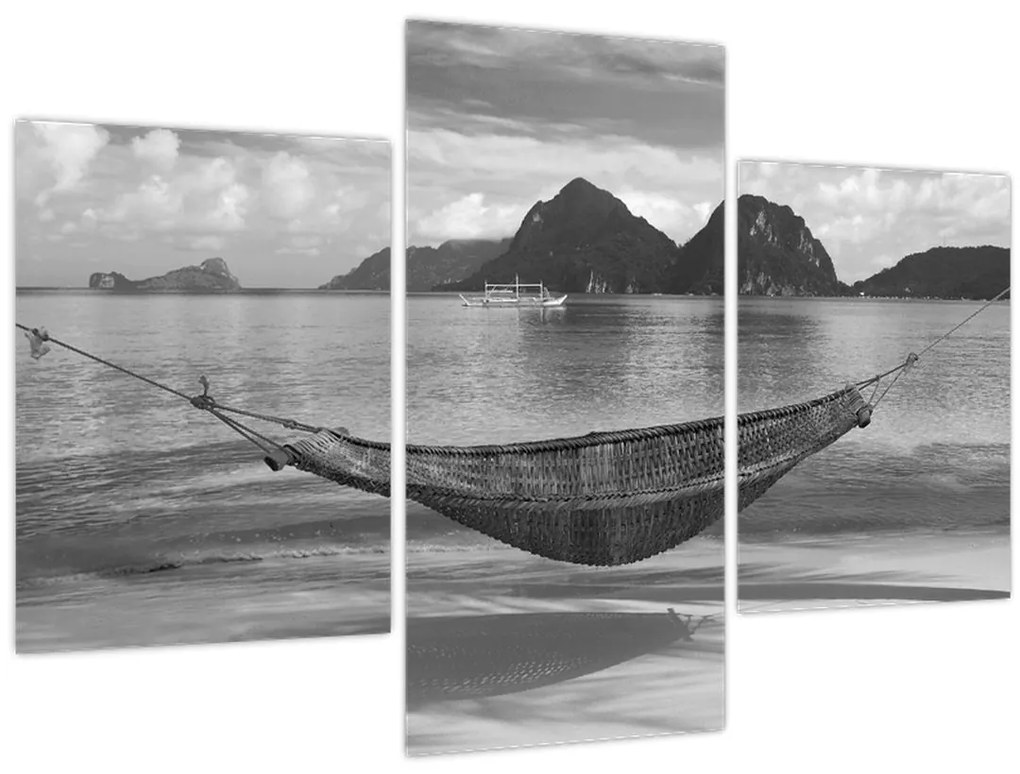 Obraz - Hojdacia sieť na pláži (90x60 cm)