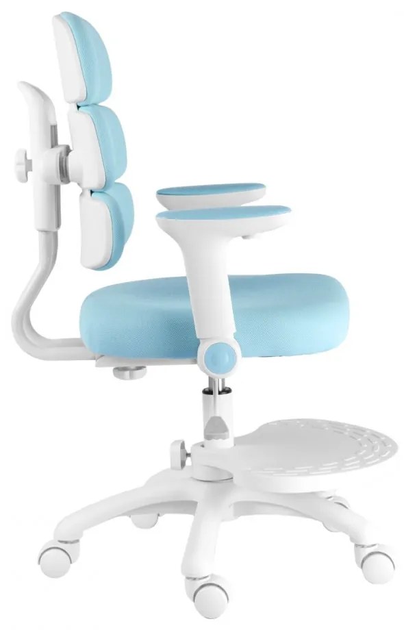 Detská rastúca stolička Neoseat KIDDY THREE — látka, prateľný poťah, modrá