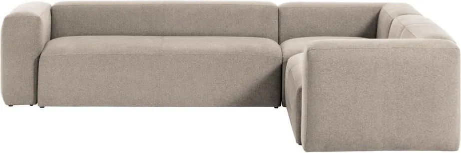 Béžová ženilková rohová pohovka Blok – Kave Home