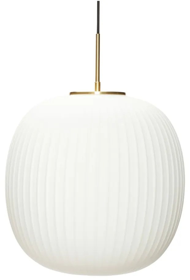 Biele závesné svietidlo so skleneným tienidlom ø 40 cm Serene – Hübsch