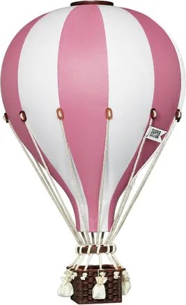 Dekoračný lietajúci balón ružová/biela – dekorácia do detskej izby L-50cm x 30cm