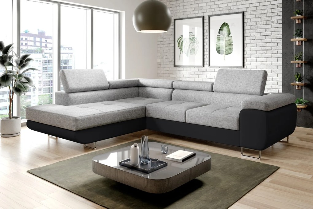 Rohová sedačka NOEL – rozkladacia, úložný priestor | Sawana 84 + Soft 11