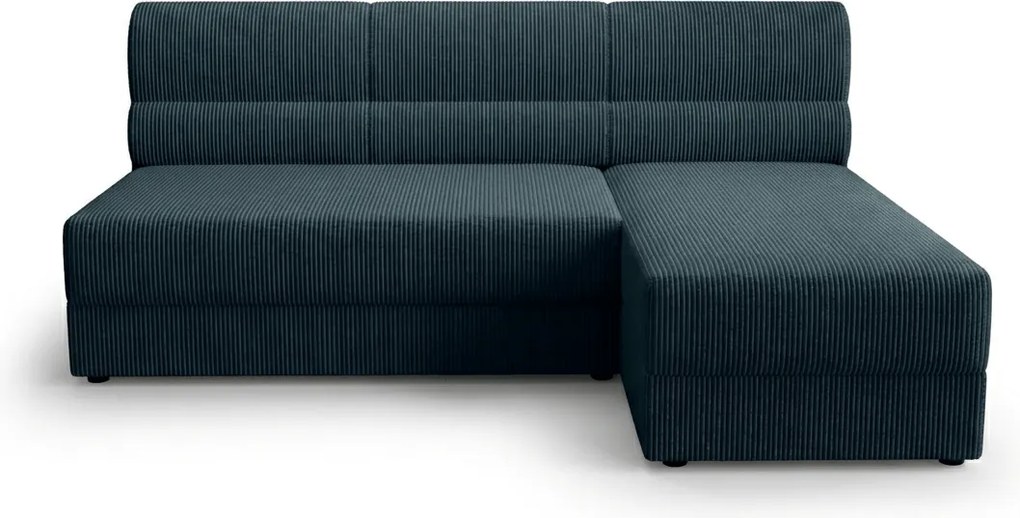 Rozkladacia obojstranná sedacia súprava do L TAVERO SLIM 201x140 cm, tmavomodrá
