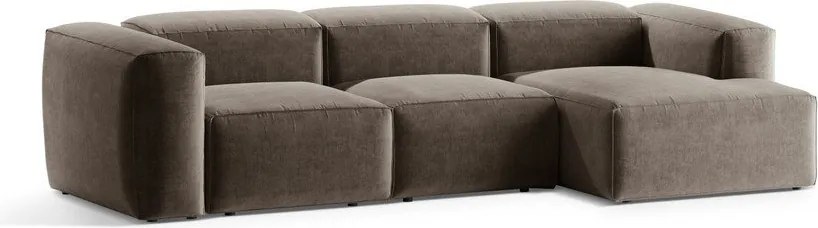 Hnedá rohová pohovka (pravý roh/s leňoškou) Bergamo – Cosmopolitan Design