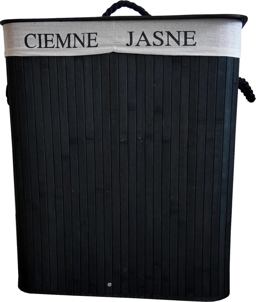 TRENDIE Bambusový kôš na prádlo 100l čierny + DARČEK