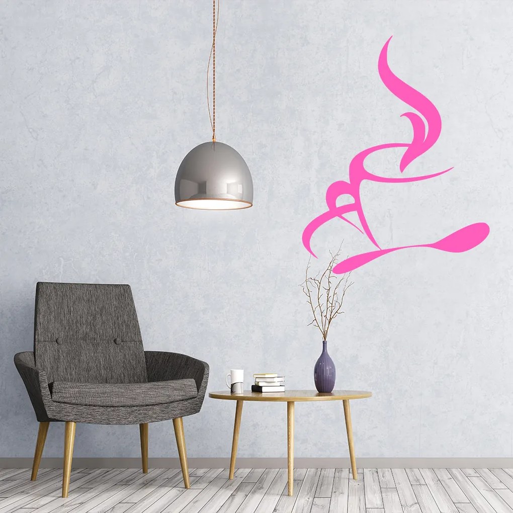 Veselá Stena Samolepka Šálka s čajom Farba: žltá, Veľkosť: 100 x 126 cm