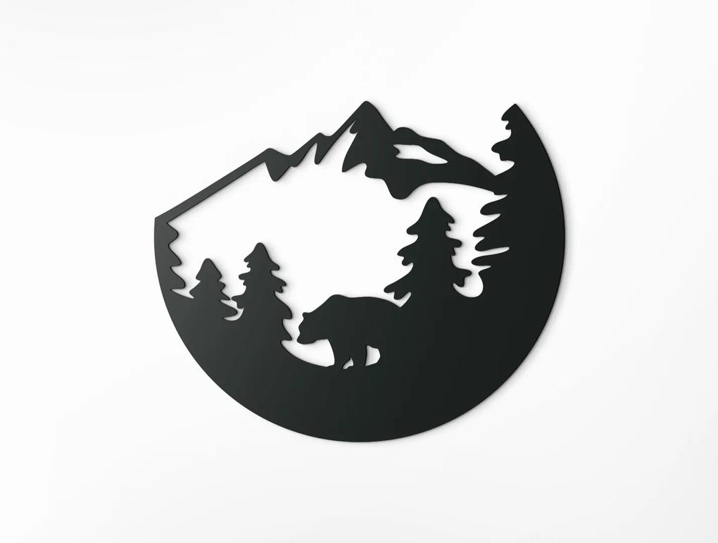 drevko Drevený obraz Medveď v lese