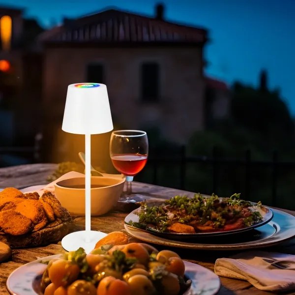 Briloner 7517016 - LED RGB stmievateľná stolová lampa CILANO 3W/5V IP44 2000 mAh biela