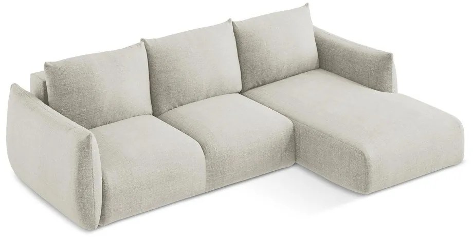 Béžová rozkladacia rohová pohovka (pravý roh/s leňoškou) Leila – Makamii