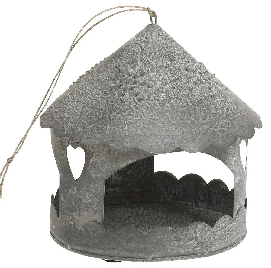 Zinkový antik kovový závesný domček na sviečku Canie - 16*16 cm