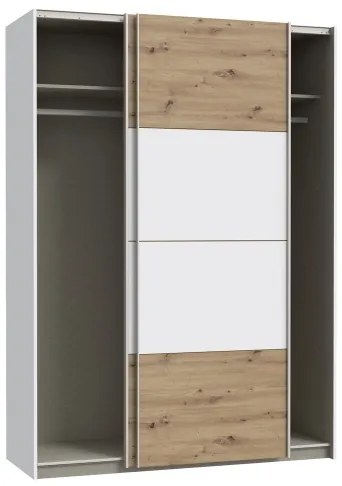 Šatníková skriňa KARO 150x210 cm biela/dub artisan