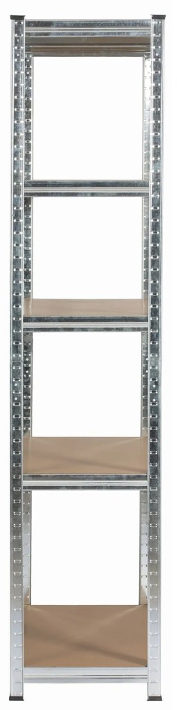 Sada 2 ks kovových regálů REGMET 90x40x180 cm stříbrná