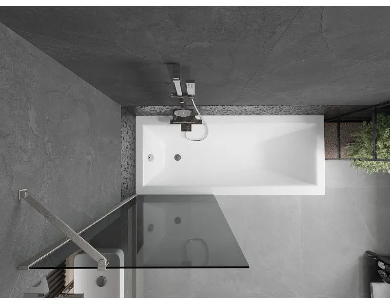Mexen Next, 1-krídlová vaňová zástena 70 x 150 cm, 6mm šedé sklo, oceľová, 895-070-000-00-40-97
