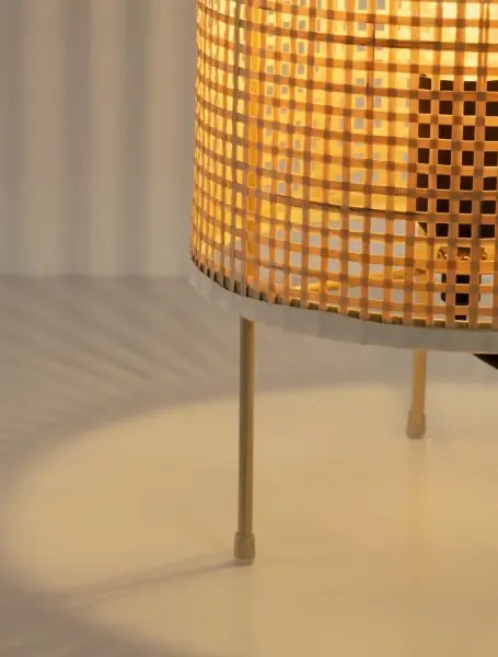 Dizajnová stolová lampa Canto prírodná