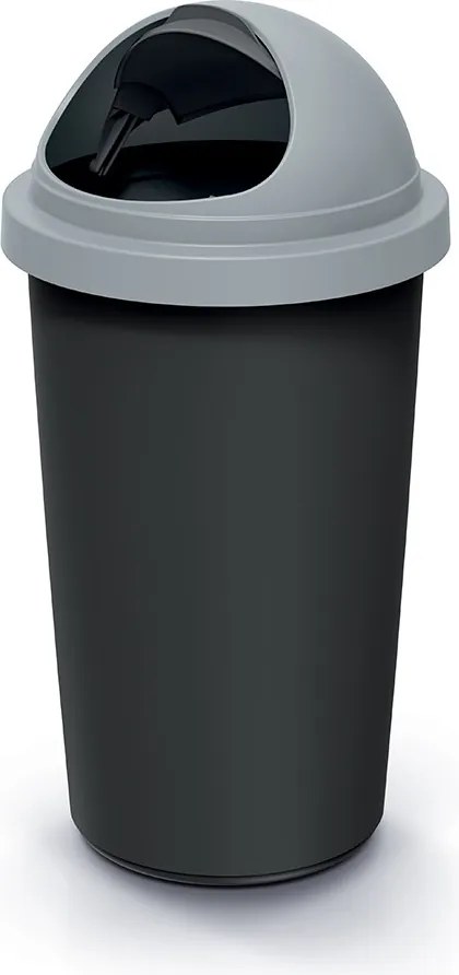 Odpadkový kôš COMPACTO ROLL 30 L čierny/svetlosivý