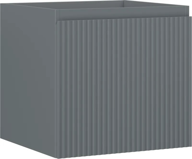 Mexen Rivel, kúpeľňová skrinka 50 cm, 1 zásuvka, drážkovaná, grafitová matná, 91A20-05047-1-BF66