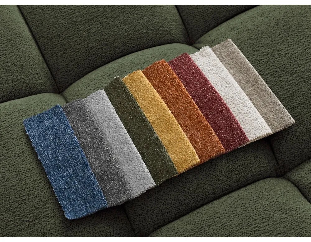 Zelená ženilková rozkladacia/s úložným priestorom rohová pohovka (pravý roh/s leňoškou) Everest – Bobochic Paris