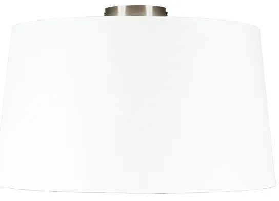 Moderné stropné svietidlo oceľ s bielym tienidlom 45 cm - Combi