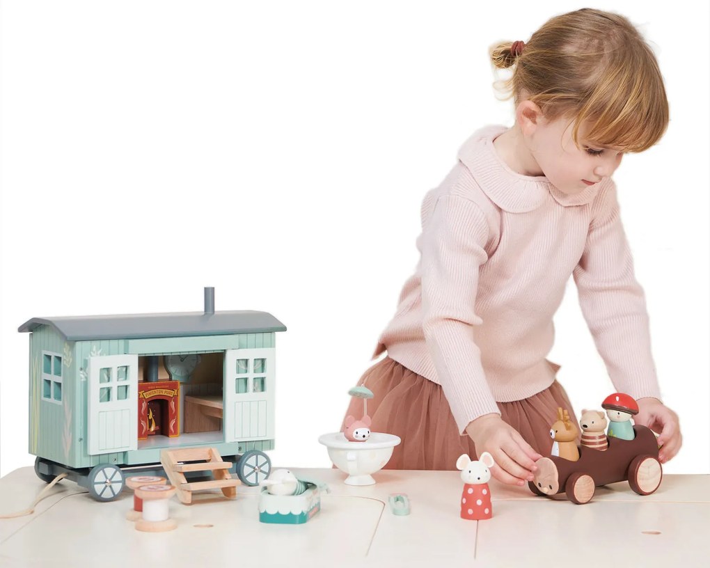 Tender Leaf - Drevená maringotka s myškami