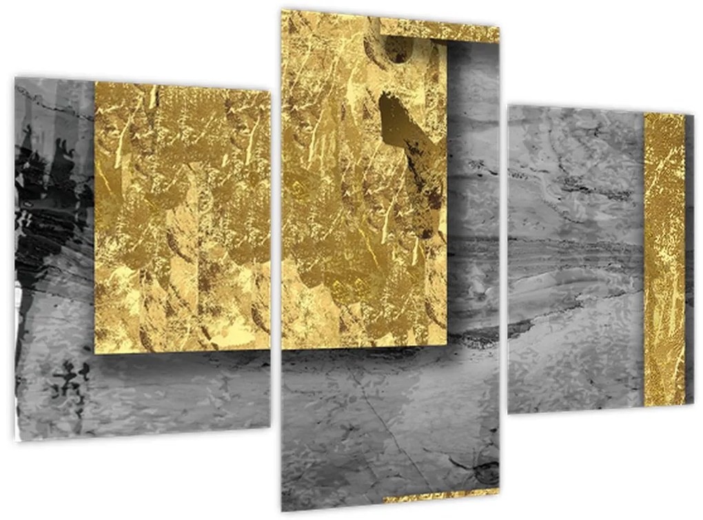 Obraz - Zlaté štvorce N⁰2 (90x60 cm)