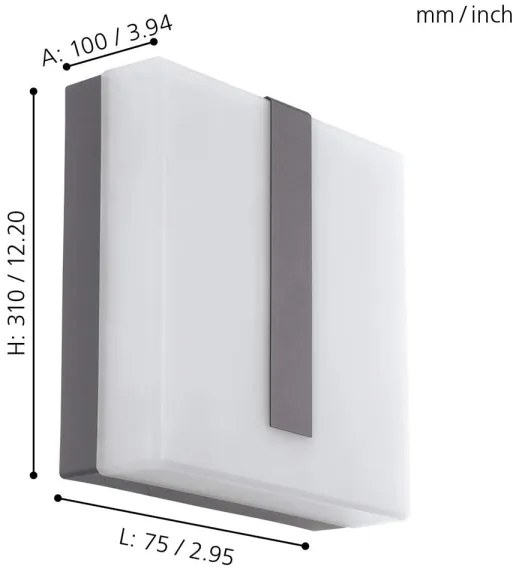 Eglo 97219 - LED Stmievateľné vonkajšie svietidlo TORAZZA-C LED/14W/230V IP44