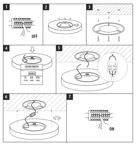 LED stropné svietidlo LED/40W/230V 3000/4000/6500K, priemer 50 cm, biele