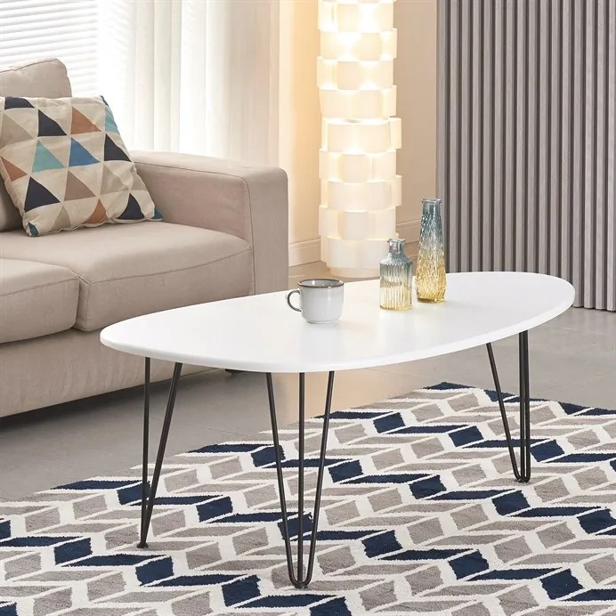 Autronic BONTEC Konferenčný stolík 120x67cm, mdf, divoký dub, AF-3014 OAK Farba: Biela