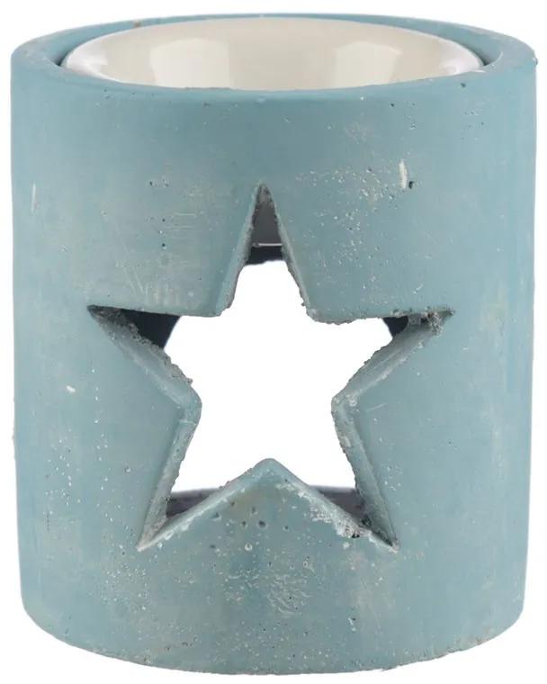 Betónová aromalampa hviezda - modrá
