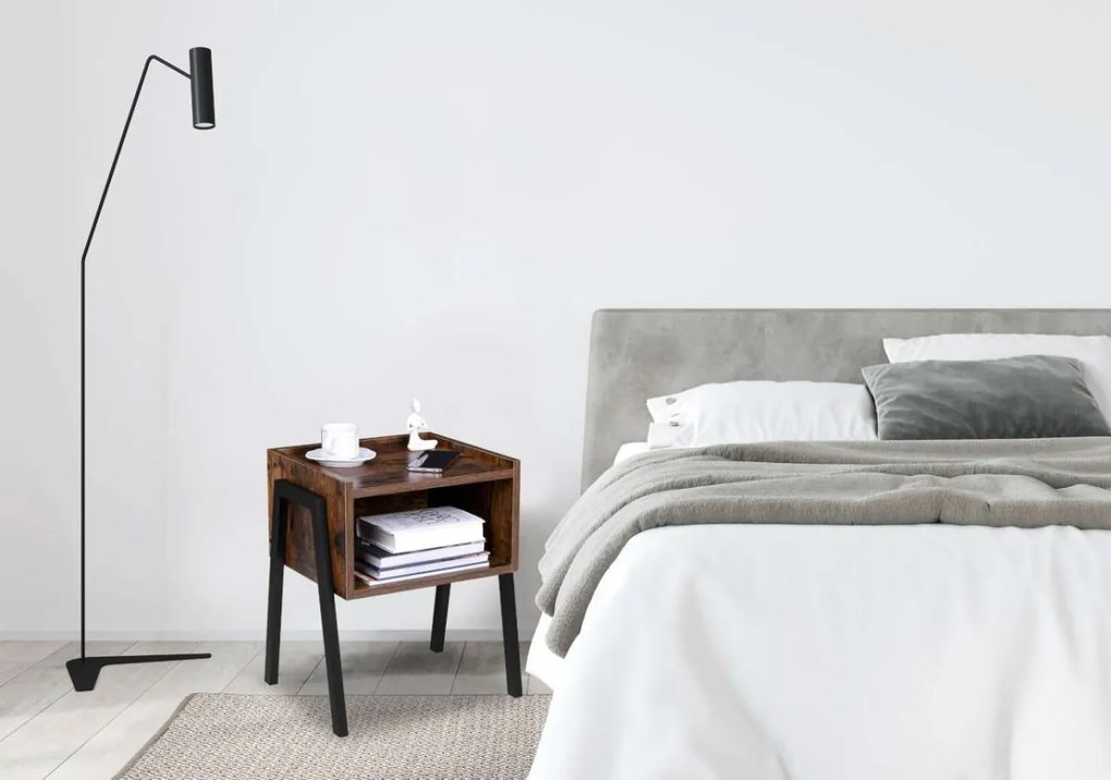 Nočný stolík Skive rustikálny hnedý