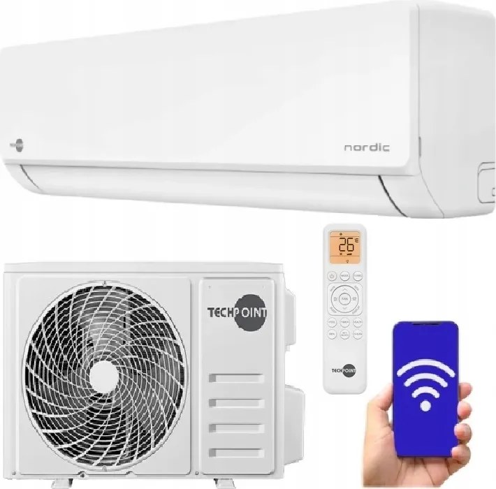 Nástenná klimatizácia 2,6 kW TechPoint X-pro WiFi Kúrenie Sk/cz klimatizace