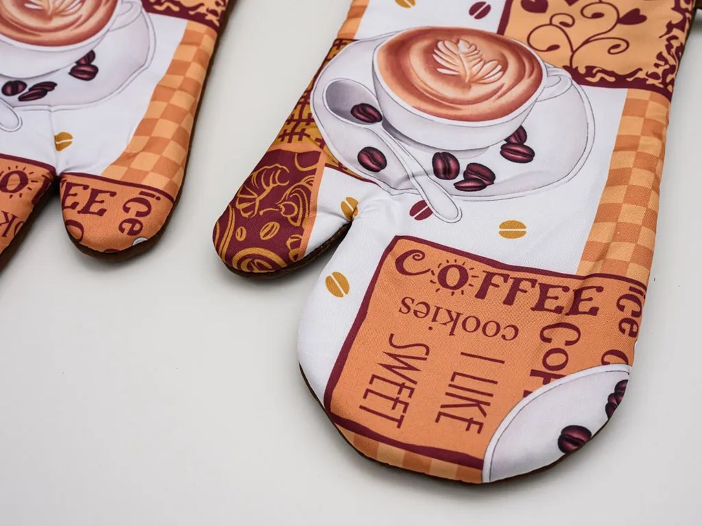 Sada 2 hnedých chňapiek s magnetom COFFEE FROTH