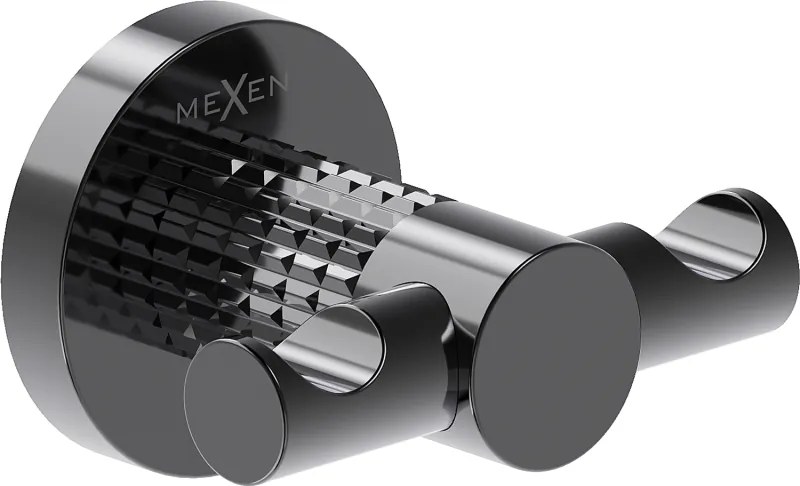 Mexen Triv, nástenný dvojitý háčik na uteráky, čierna, 70A33012-73