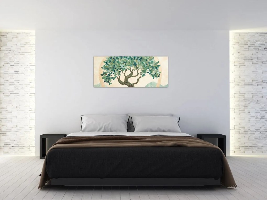 Obraz – Elegantná mozaika so stromom (120x50 cm)