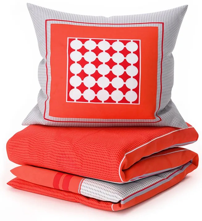 Obliečky z Renforcé bavlny TABITA červené Rozmer obliečky: 2 ks 80 x 80 cm | 200 x 220 cm