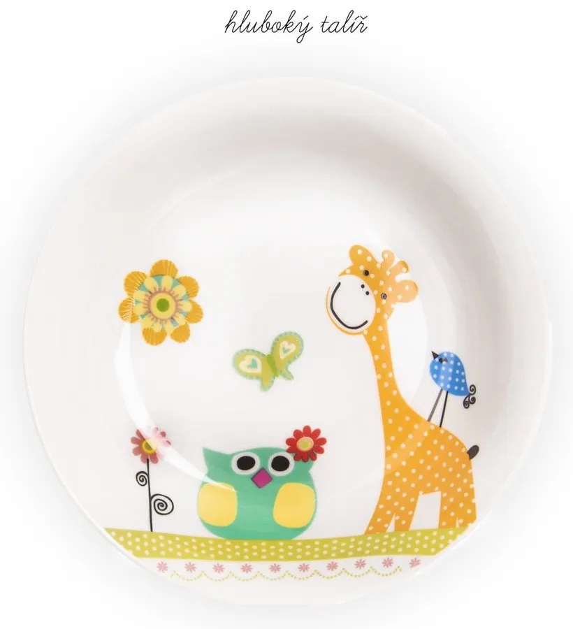 3-dielna detská porcelánová jedálenská súprava Orion Giraffe