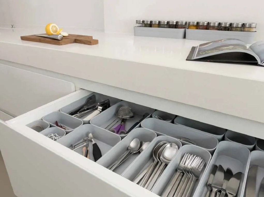 CURVER INFINITY DIVIDER XS set 3 organizátorov do zásuvky 8 x 8 x 5 cm sivá 01722-099