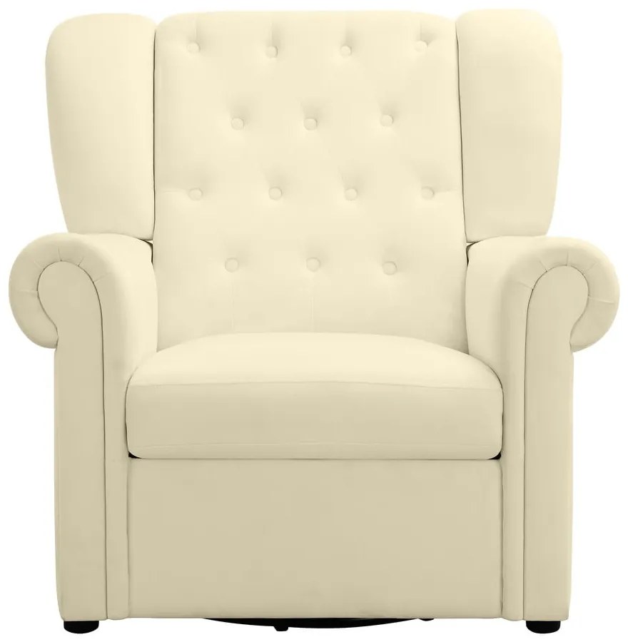 Biele zamatové hojdacie chesterfield kreslo Lillyse – Støraa