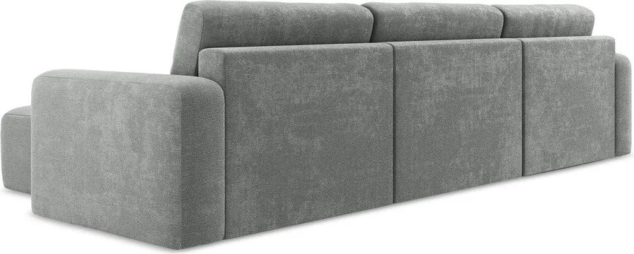 Sivá ženilková rozkladacia/s úložným priestorom rohová pohovka (do tvaru "U") Kona – Makamii