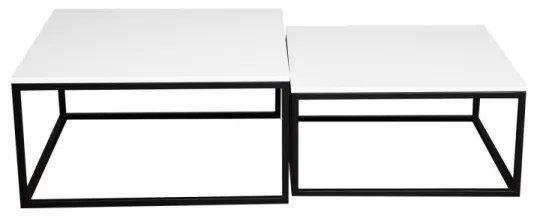 SADA 2x Konferenčný stolík DUAL biela/čierna