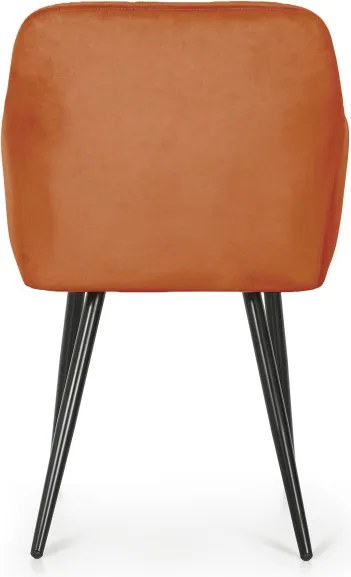 Sada štyroch jedálenských stoličiek LUXANO zamatové, medené / čierne nohy (4 ks)