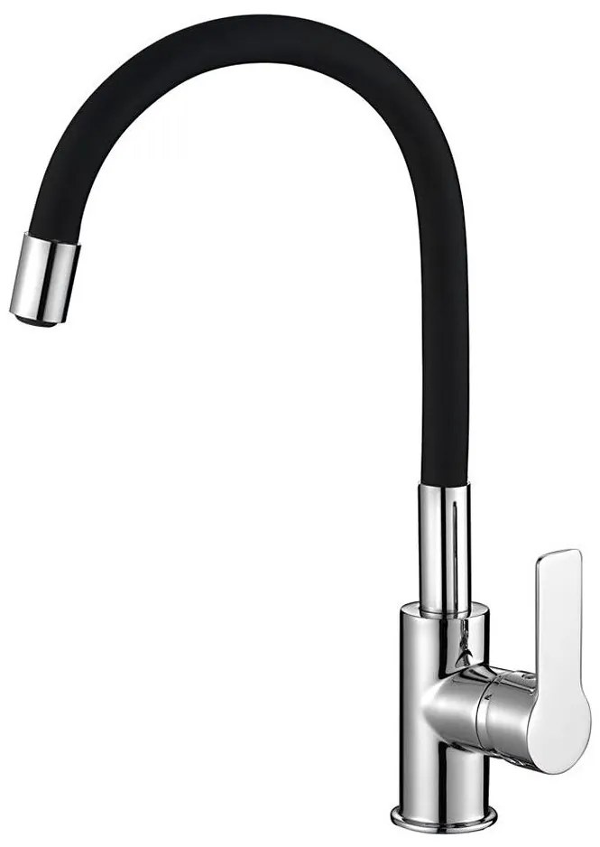 Aqualine - Drezová batéria s flexibilným ramienkom LORE čierna/lesklý chróm