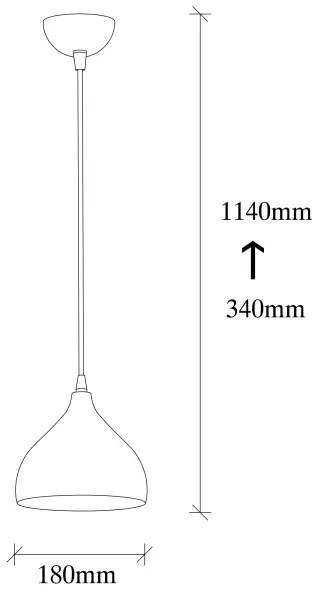 Luster na lanku TATTOO 1xE27/60W/230V
