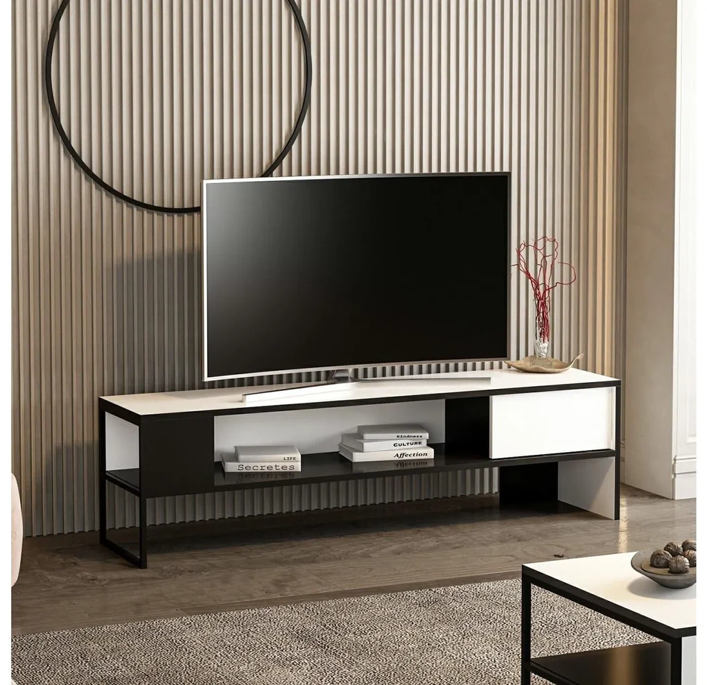 TV stolík/skrinka Bumemu 2 (biela + čierna) . Vlastná spoľahlivá doprava až k Vám domov. 1095621