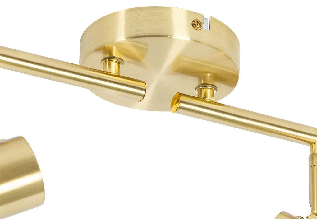 Stropné bodové svetlo zlaté so sklom 4-žiarovkové nastaviteľné - Laura