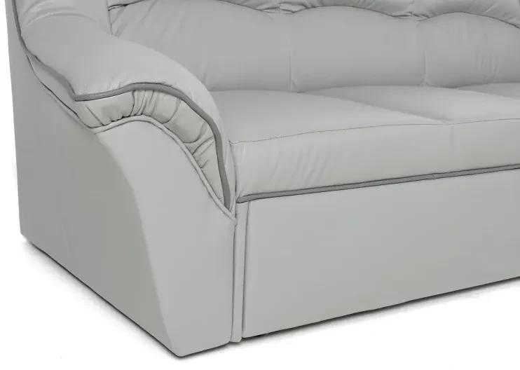 Kožená rohová sedacia súprava DUBAJ LUX XL II, Ľavá, tm. modrá (K-58)_biela (U-1)