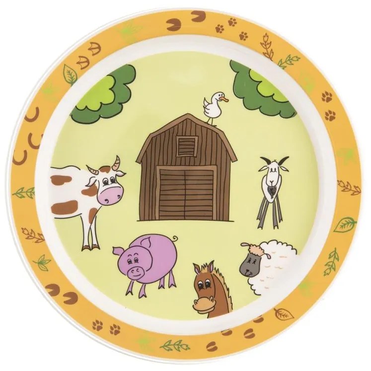 Plytký detský tanier farma pr. 21,5 cm