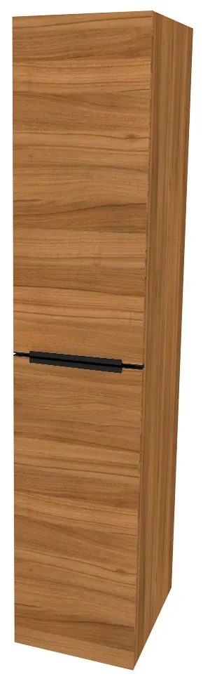 Mereo, Mereo Mailo, kúpeľňová skrinka vysoká 170 cm, čierne madlo, Multidecor, Orech Dijon prírodný, MER-CN594LPBODP1
