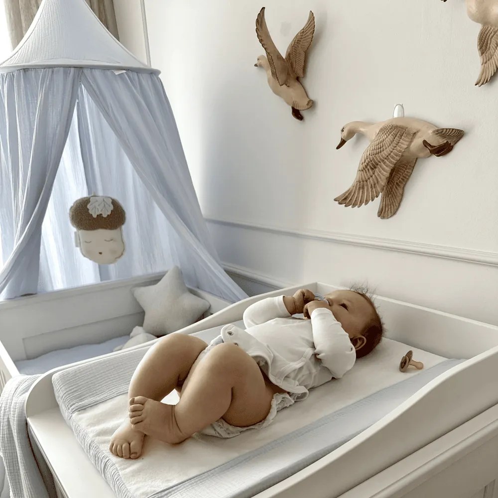 Baldachýn z organickej bavlny modrá 50cm