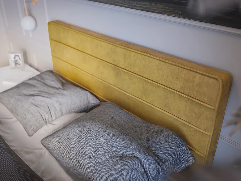 Jednolôžková posteľ Boxspring 120 cm Horazio (žltá) (s matracom a úl. priestorom). Vlastná spoľahlivá doprava až k Vám domov. 1043377
